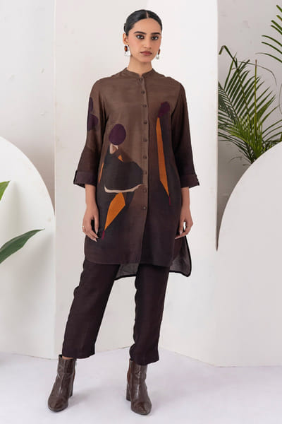 Haute Mess Brown printed tunic HAUTJUN26D147691