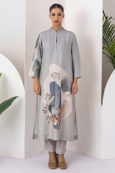 Haute Mess Grey printed tunic HAUTJUN26D147698
