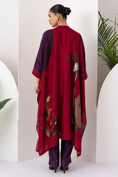 Haute Mess Red printed kaftan tunic HAUTJUN26D147696