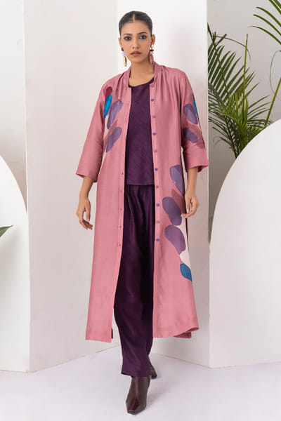 Haute Mess Salmon pink printed tunic dress HAUTJUN26D147694
