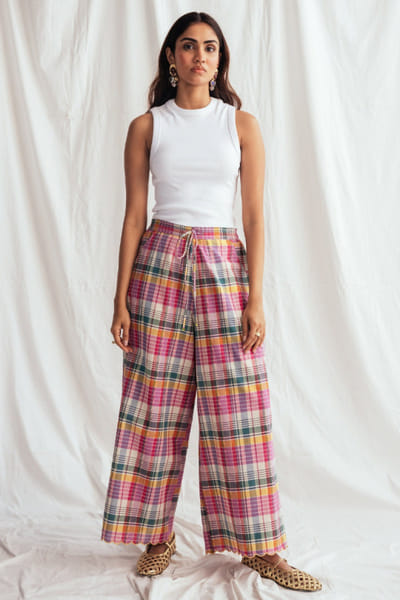 Jodi Multicolour check printed trousers JODIJUN26D147967