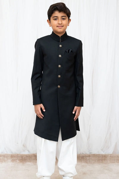 Black sherwani and salwar
