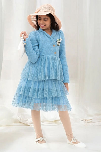 Blue tweed frock