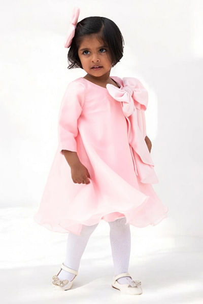 Baby Pink bow embellished dress