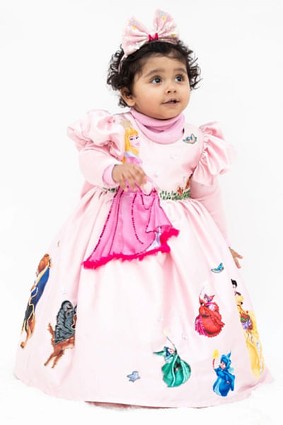 Baby pink embellished gown