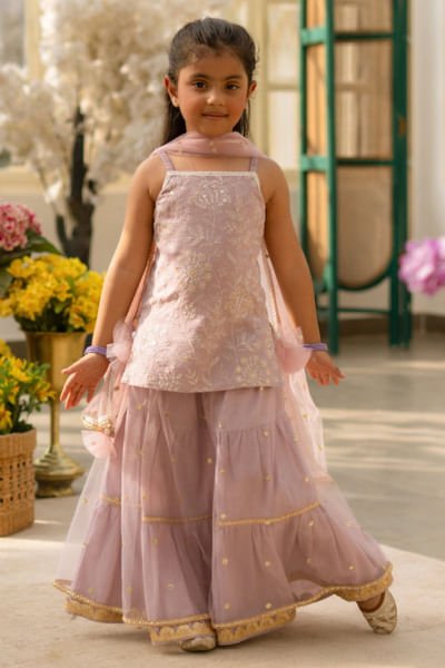 Lilac embroidered lehenga set
