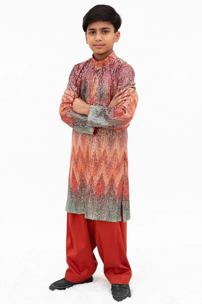 Sequinned kurta set