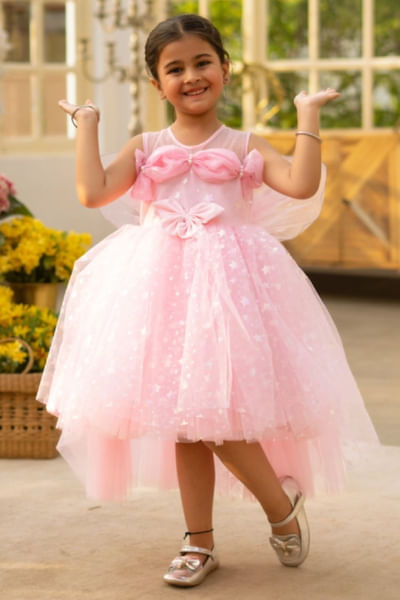 Pink embellished dress