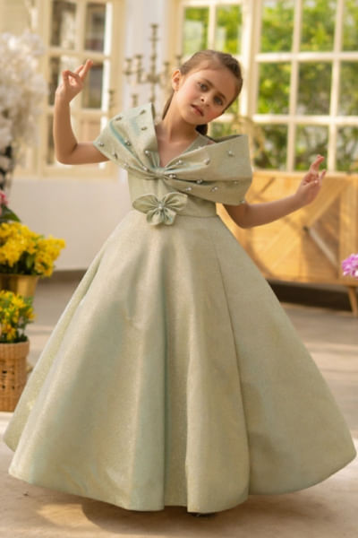 Green shimmer gown