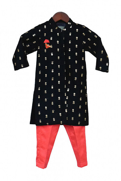 Dark blue achkan set