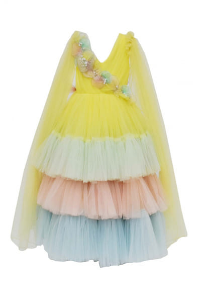 Multilayered net gown