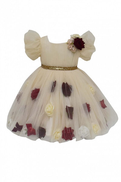Cream net dress