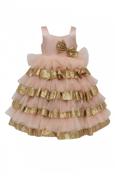 Peach layered dress