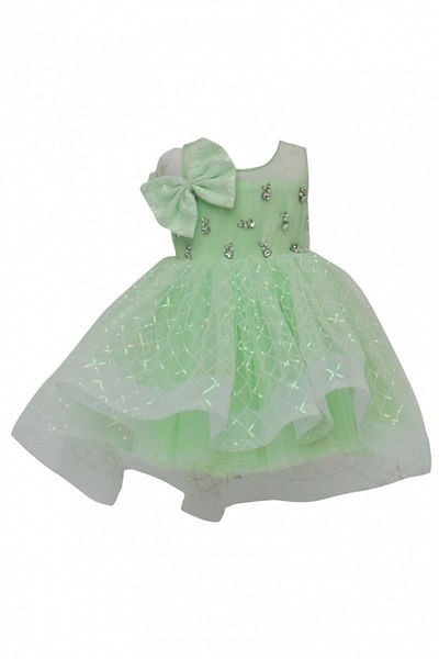 Green sequinned dress