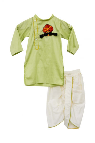 Green kurta dhoti set