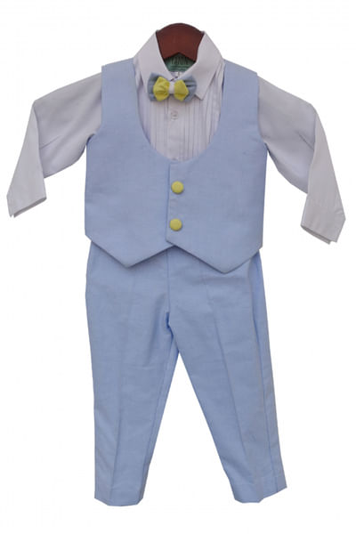 White shirt with pants and waistcoat