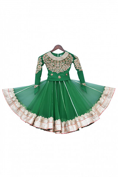 Green embellished lehenga choli