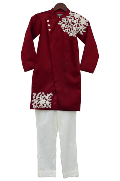 Maroon achkan with churidaar