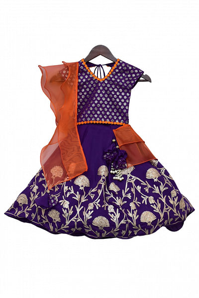 Purple gota lehenga choli