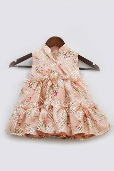 Peach printed dress