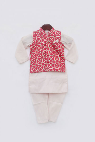Pink gota bandi and kurta set