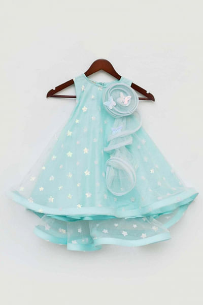 Blue net dress