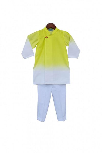 Yellow and white kurta set