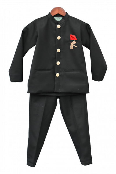 Black bandhgala set