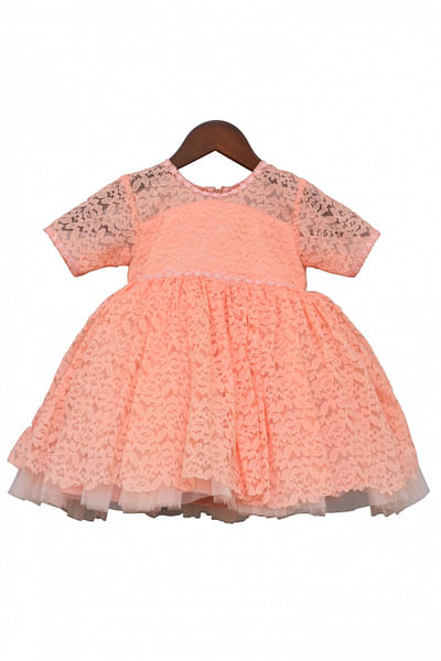 Peach lace frock
