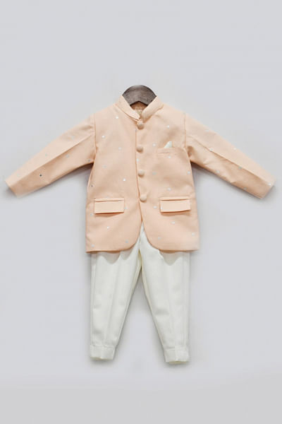 Peach bandhgala and pants