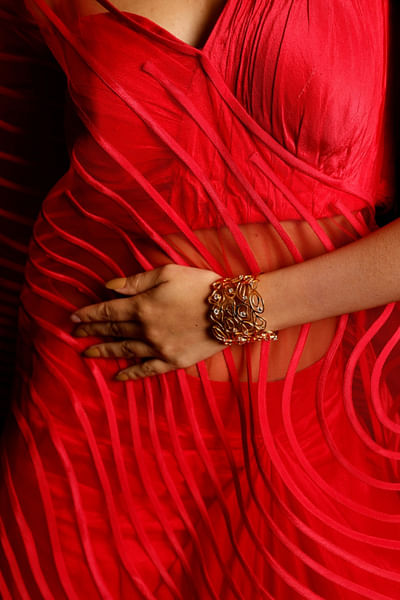 Gold diamond cuff bracelet