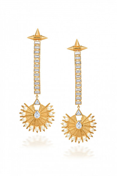 Danglers with white stones