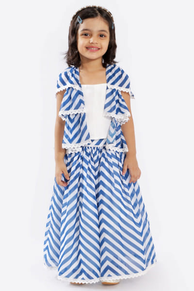Chevron printed lehenga and jacket set