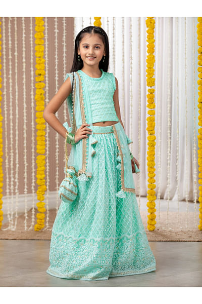 Sequin embroidered lehenga set