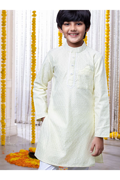Textured chanderi cotton kurta set