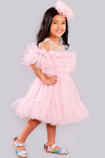 Pink ruffled dress