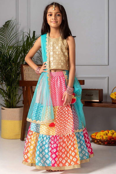 Multicoloured lehenga set