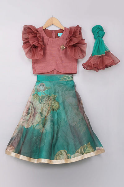 Ombre printed lehenga set