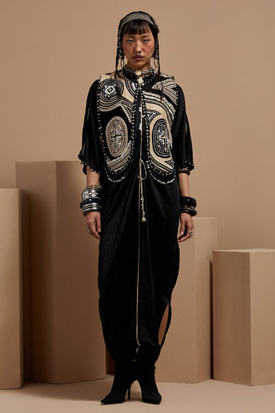 Black embroidered gilet