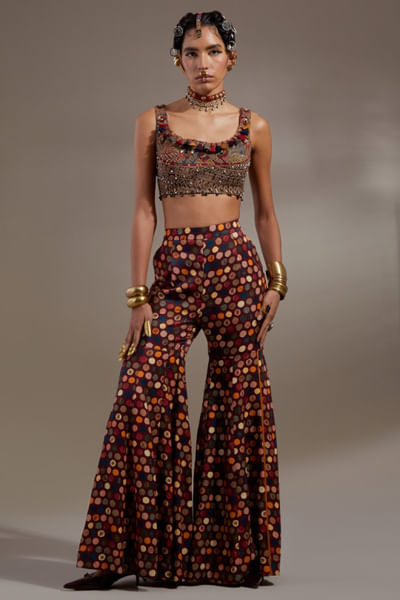 Purple embroidered blouse