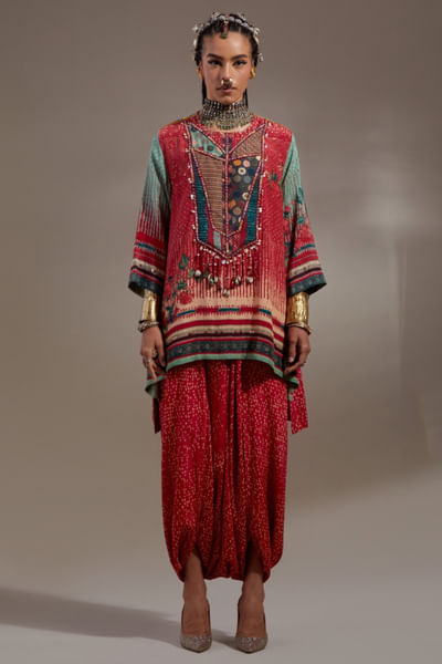 Red printed co-ord set