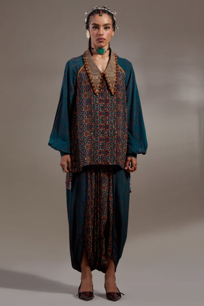 Green tribal printed tunic
