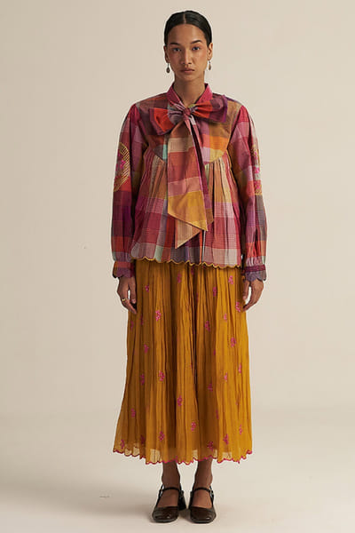 Gaach Multicolour checks embroidered co-ord set GAACJUL26D150895