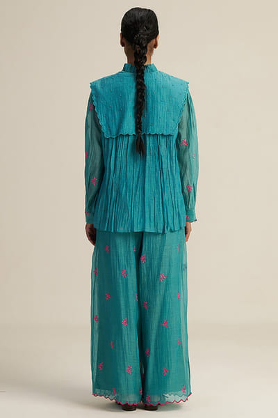 Gaach Sky blue embroidered co-ord set GAACJUL26D150903