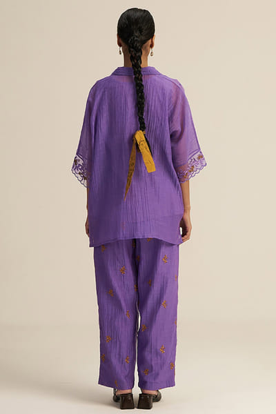 Gaach Lilac embroidery co-ord set GAACJUL26D150906