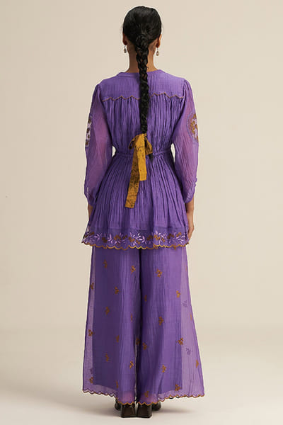 Gaach Lilac embroidered chanderi silk co-ord set GAACJUL26D250915