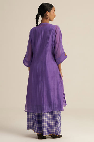 Gaach Lilac smocked and checkered co-ord set GAACJUL26D250928