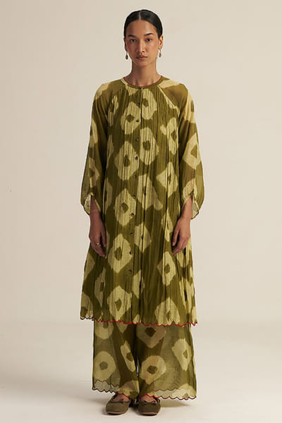 Gaach Green bandhani tie-dye co-ord set GAACJUL26D250929