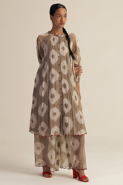 Gaach Grey bandhani tie-dye co-ord set GAACJUL26D250930