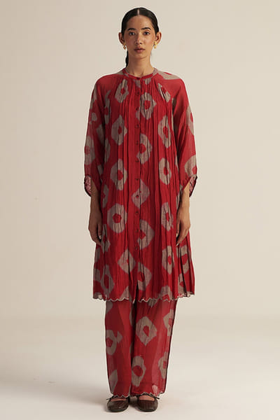 Gaach Red bandhani tie-dye co-ord set GAACJUL26D250931